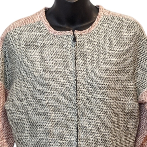 DEREK Lam 10 Crosby grey colour block tweed jacket blazer sz 0 - Picture 4 of 13